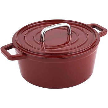 Oala cu capac din fonta Alpen, Carl Schmidt Sohn, 14 cm, rosu 078065 Oala cu capac din fonta Alpen, Carl Schmidt Sohn, 14 cm, rosu 078065