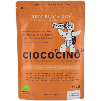 Baza pentru ciocolata calda ecologica Republica BIO Ciococino, 200g Baza pentru ciocolata calda ecologica Republica BIO Ciococino, 200g