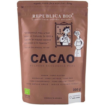 Cacao pulbere Republica BIO, 200g Cacao pulbere Republica BIO, 200g