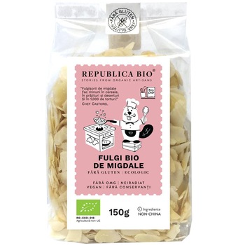 Fulgi de migdale fara gluten Republica BIO, 150g Fulgi de migdale fara gluten Republica BIO, 150g