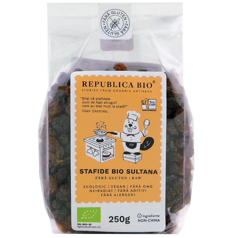 Stafide Sultana fara gluten Republica BIO, 250g