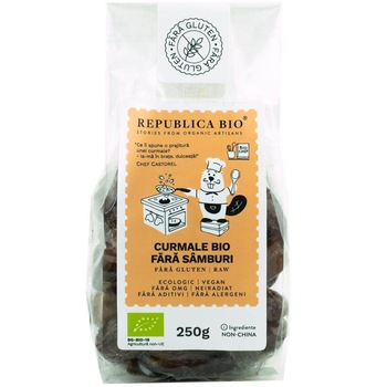 Curmale fara samburi fara gluten Republica BIO, 250g Curmale fara samburi fara gluten Republica BIO, 250g