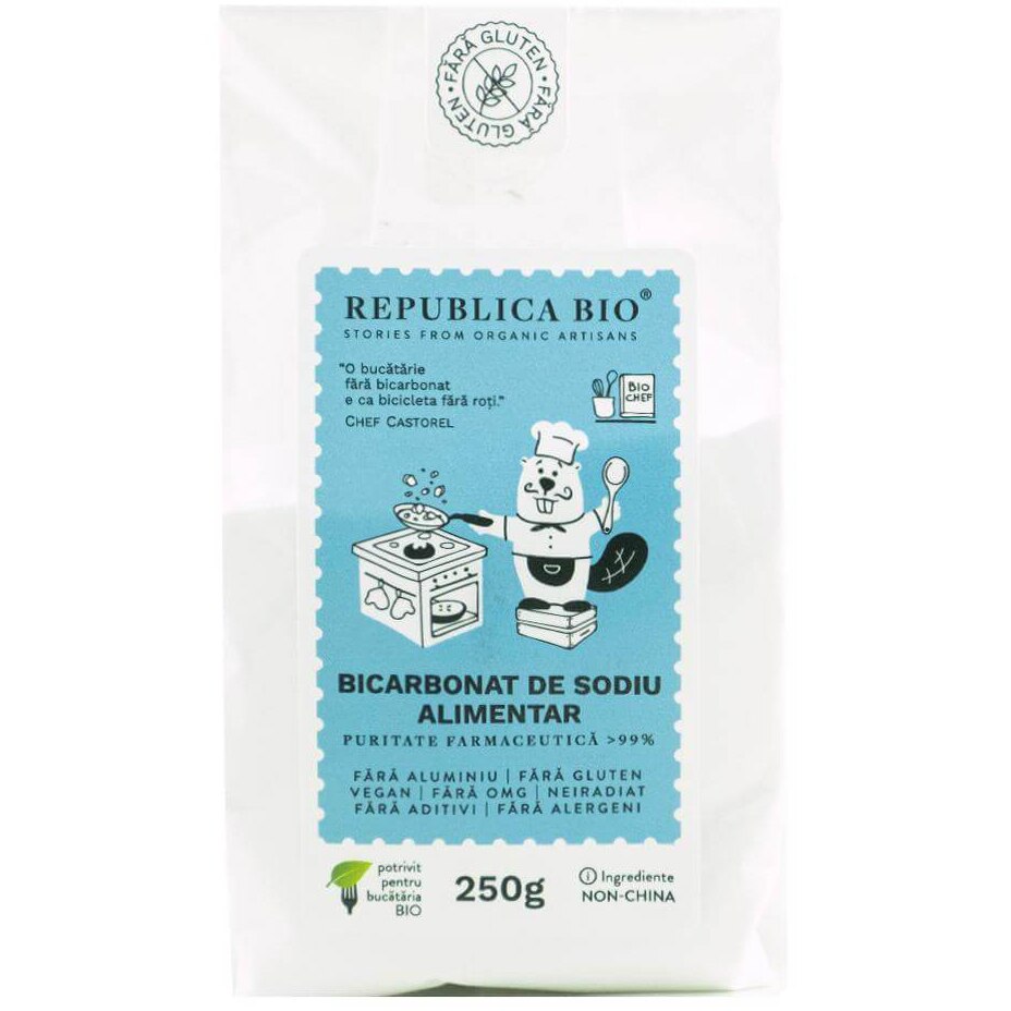 Bicarbonat de sodiu alimentar fara gluten Republica BIO, 250g