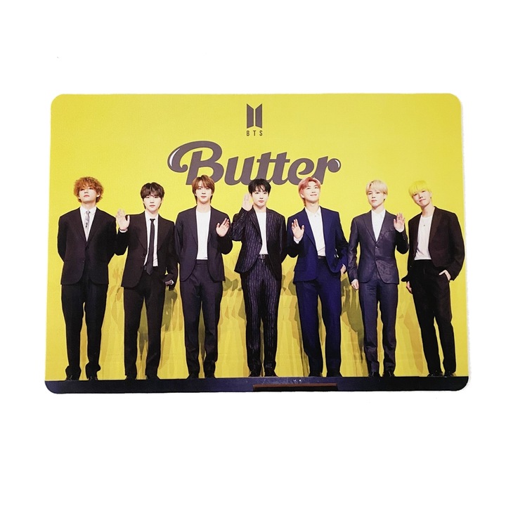 Személyre szabott bts vajas egérpad, poliészter, sárga