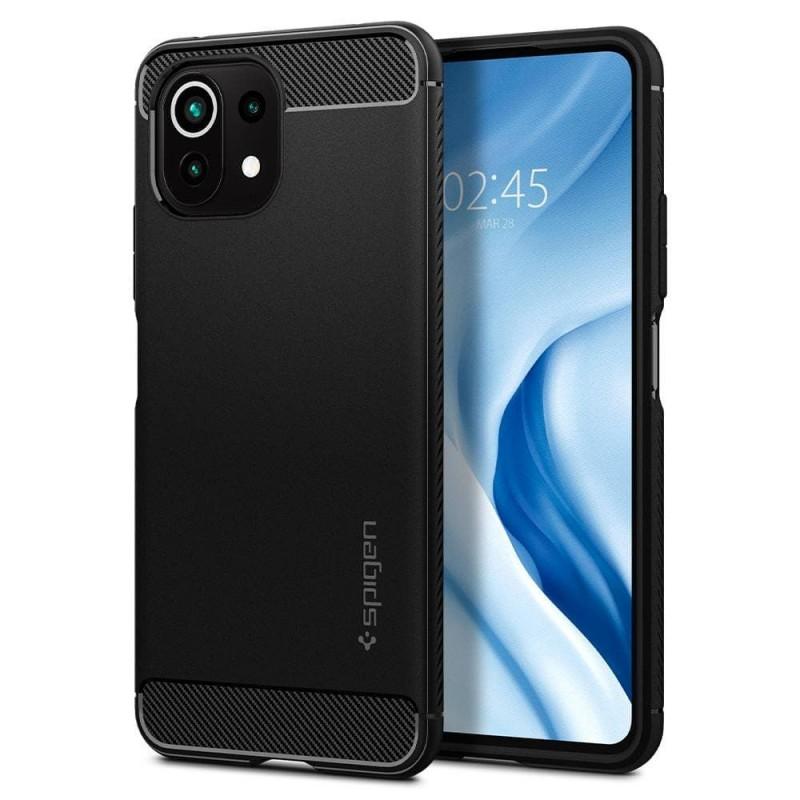 Carcasa Spigen Rugged Armor compatibila cu Xiaomi Mi 11 Lite/Mi 11 Lite 5G Matte Black