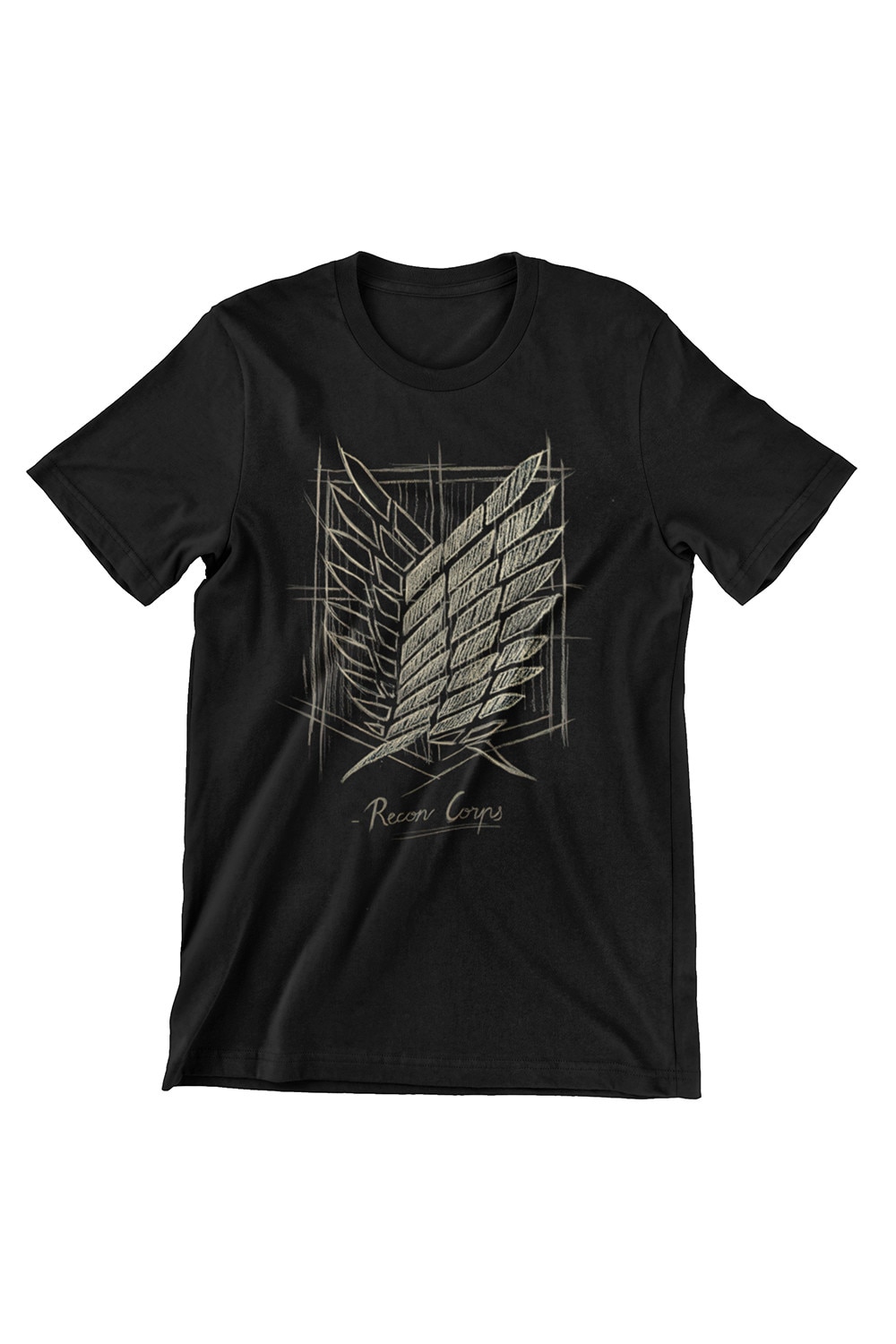 Tricou Barbati, Attack on Titan, Recon Corps, negru, Negru