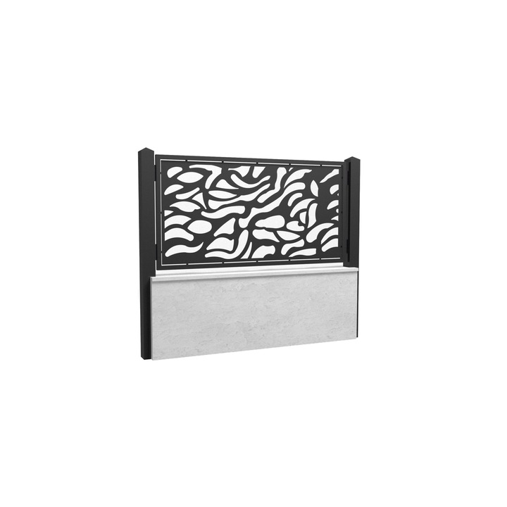 Panou gard cu rama, Gard Expert, tabla decupata,101, negru, 1100x2000mm