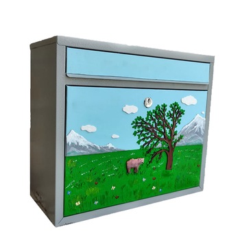Cutie postala exterior din otel galvanizat anticoroziv, Tracolla Handmade, , 360x310x150 mm, 2 chei, gri Cutie postala exterior din otel galvanizat anticoroziv, Tracolla Handmade, , 360x310x150 mm, 2 chei, gri