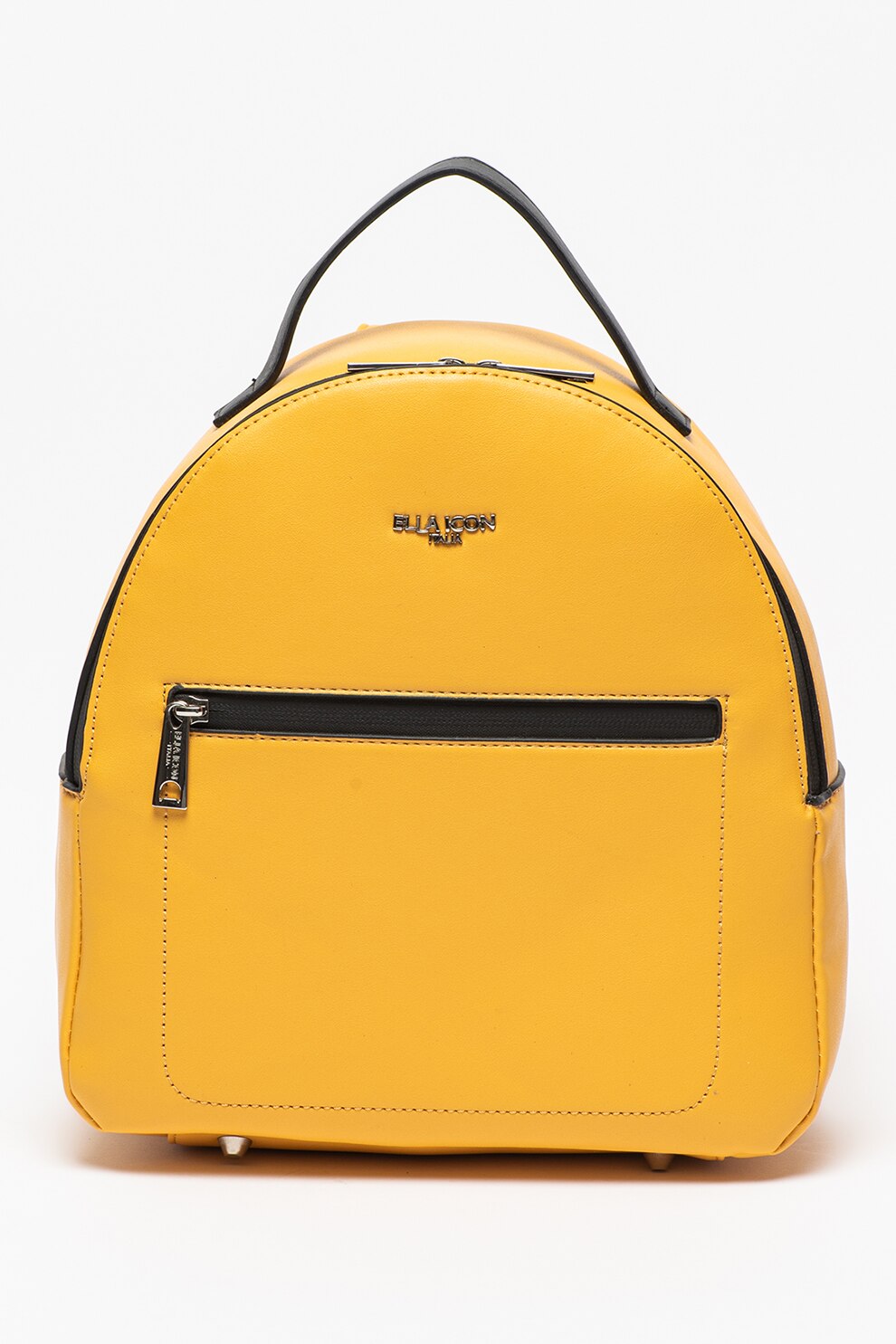 Ella Icon, Rucsac de piele ecologica cu aplicatie logo Alma, Galben