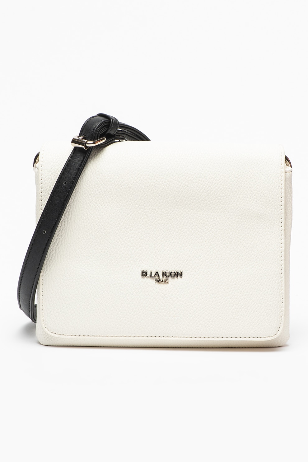 Ella Icon, Geanta crossbody de piele ecologica Darya, Alb/Negru