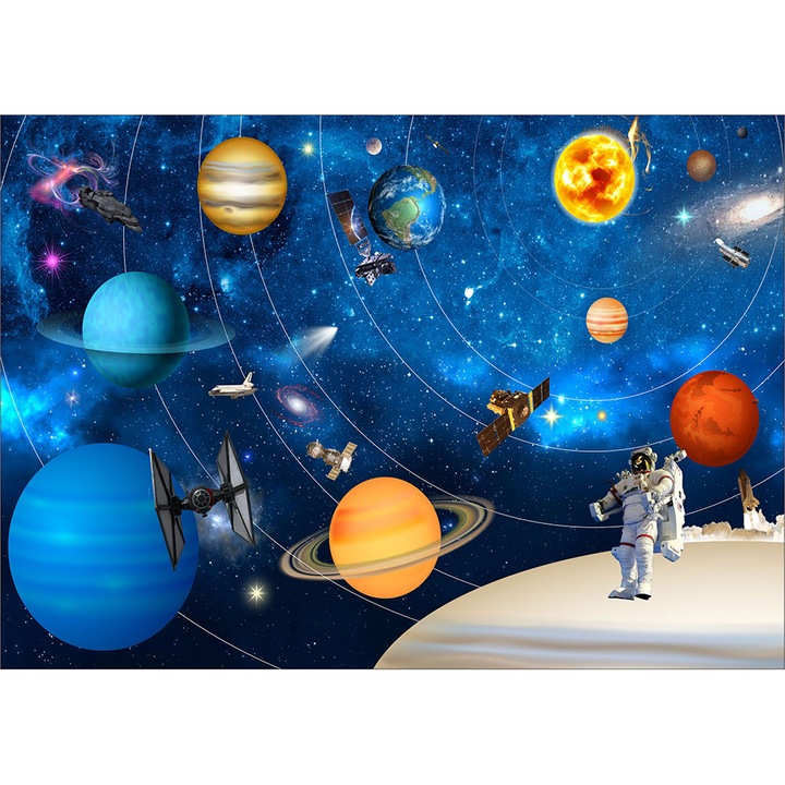 Fototapet Copii, Sistemul Solar, hartie, multicolor, 120x200 cm