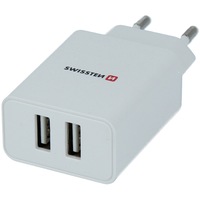 Incarcator de calatorie Swissten inteligent ic cu 2x usb 2.1a cablu de date de alimentare usb/tip lightning ifm 1,2m, White