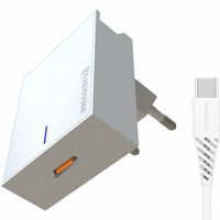 Incarcator de calatorie Swissten pentru Samsung super-incarcare rapida 25w cablu de date usb-c/usb-c 1,2m, White