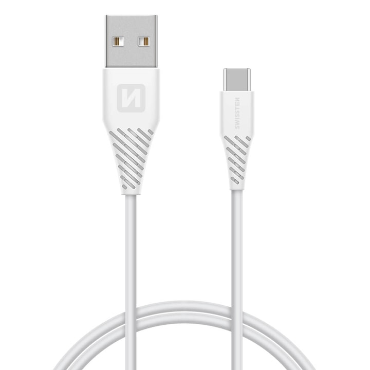 Swissten Type-C Huawei SuperCharge töltő- és adatkábel, 1.5 m, fehér