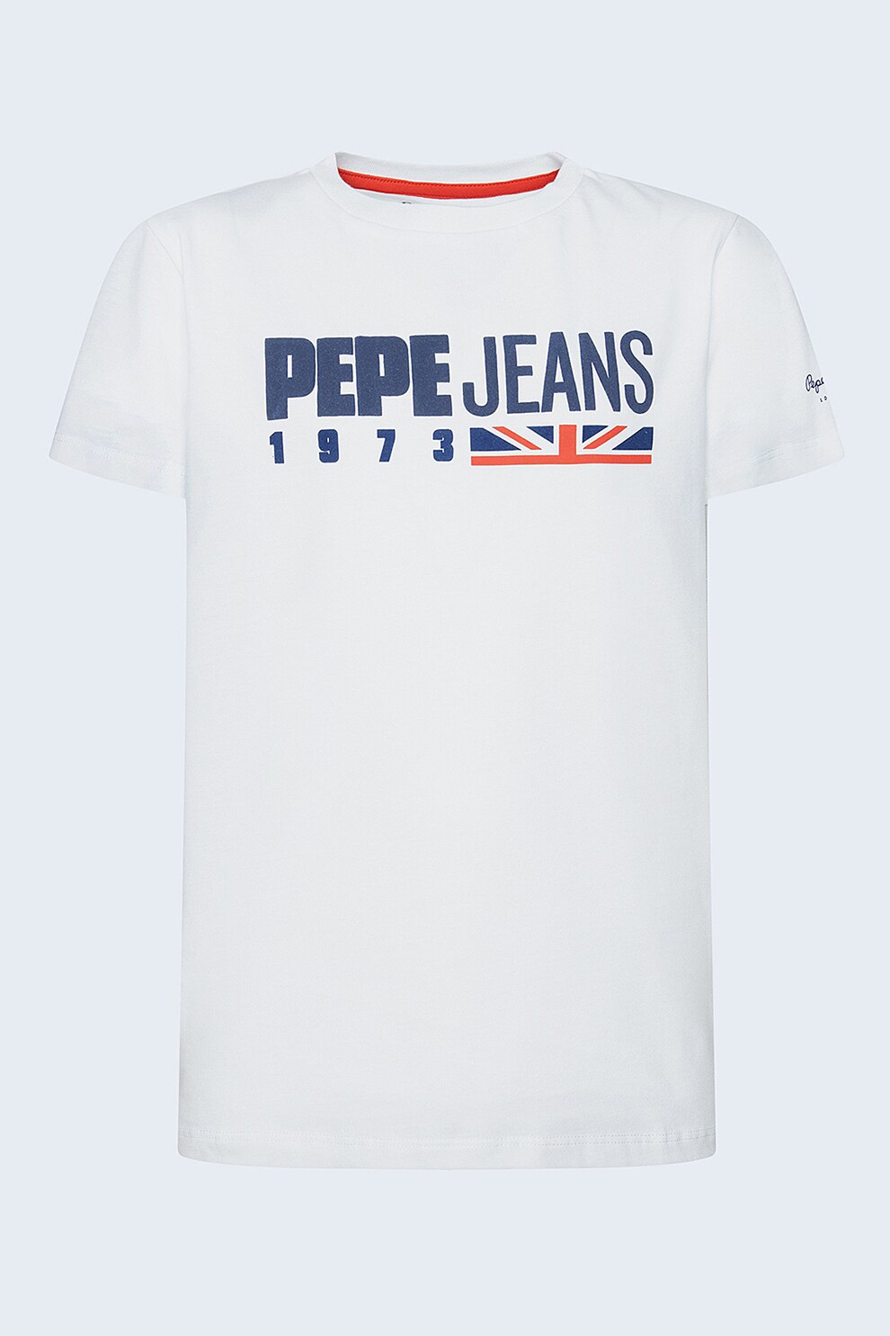 Pepe Jeans London, Tricou de bumbac cu imprimeu logo Gabriel, Alb/Bleumarin, 105 CM