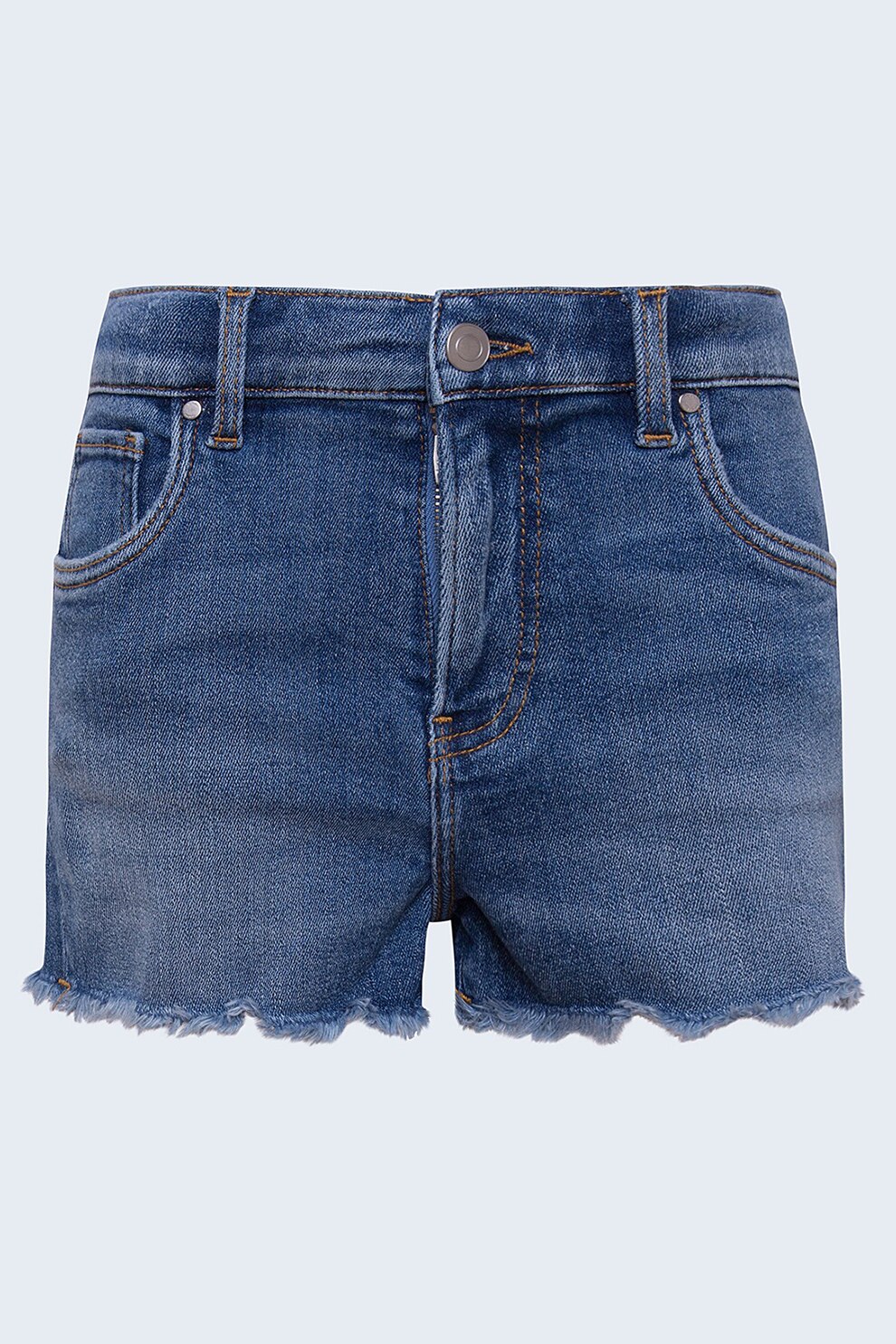 Pepe Jeans London, Pantaloni scurti de denim cu talie medie, albastru inchis/alb, 164 CM