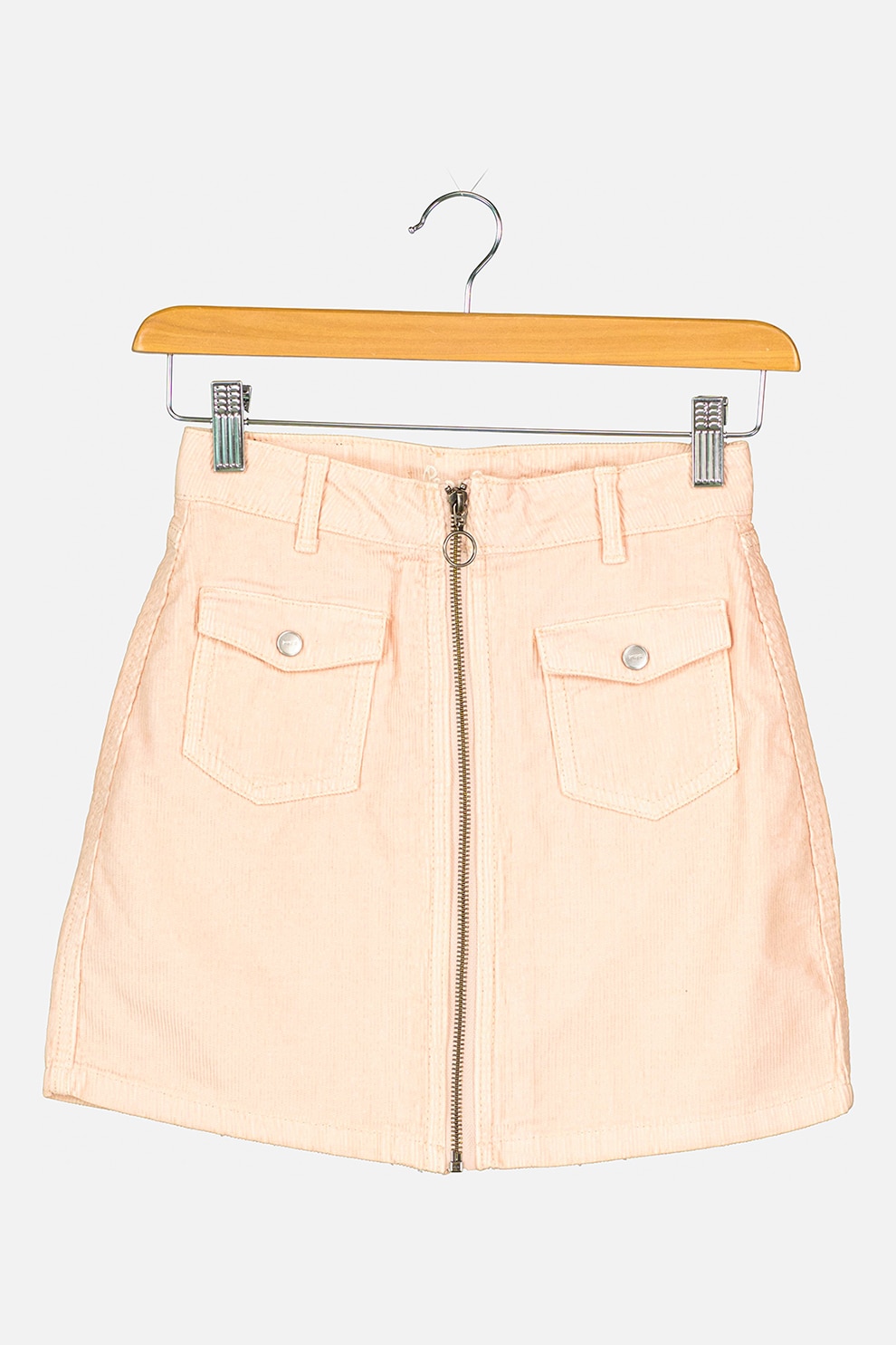 Pepe Jeans London, Fusta cu fermoar si 4 buzunare, Roz, Roz