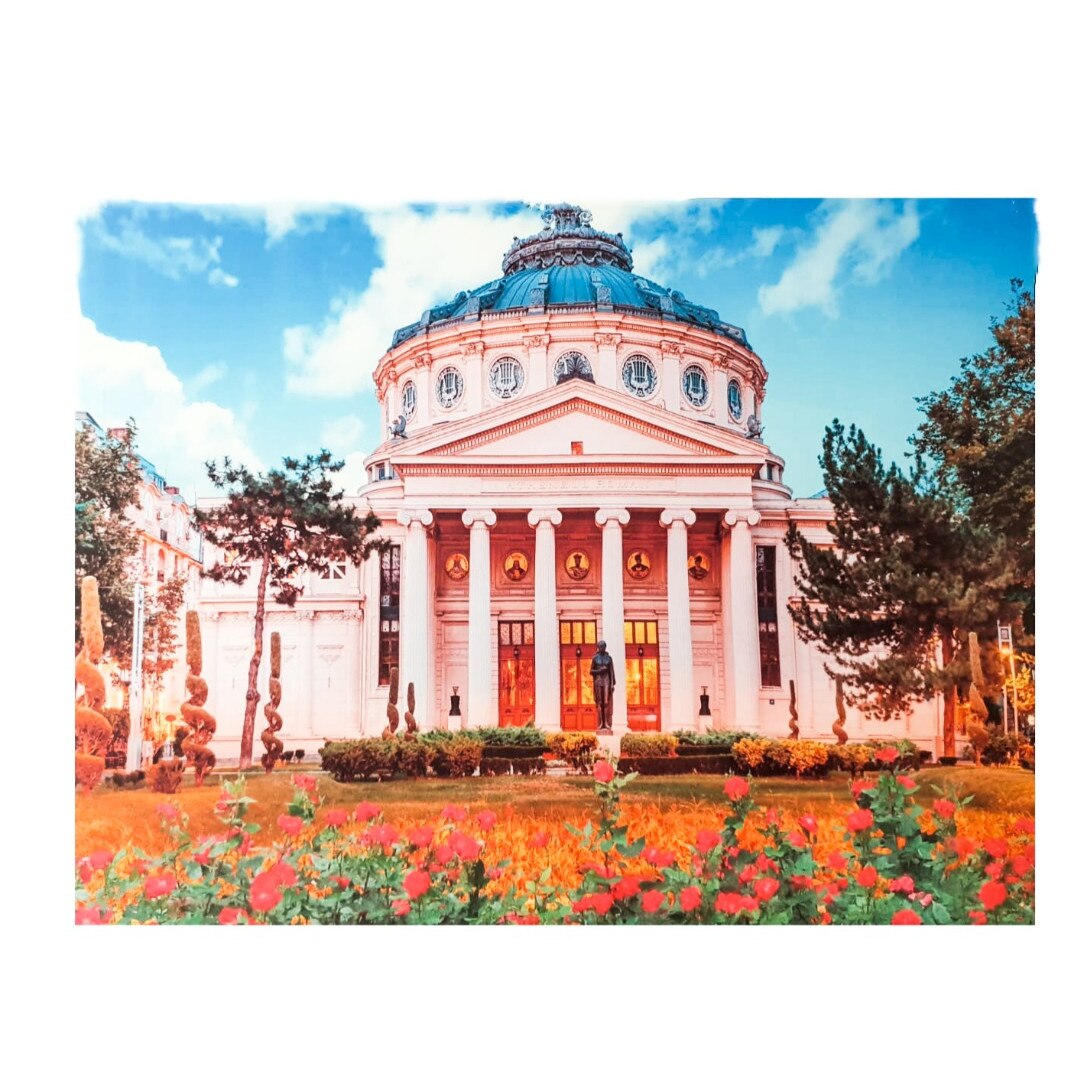 Tablou canvas, peisaj oras, cu led uri, rama lemn, multicolor, 60 x 90 cm