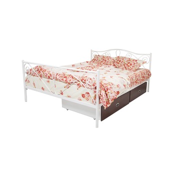 Pat matrimonial ADELA, alb, dimensiune 160x200 mm, cu 2 lazi depozitare fara saltea Pat matrimonial ADELA, alb, dimensiune 160x200 mm, cu 2 lazi depozitare fara saltea