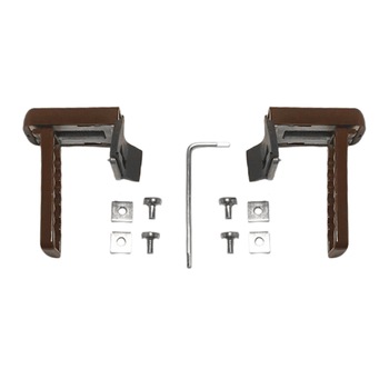 Set clema de prindere universala pentru rulouri, metalic, culoare maro, 2 buc Set clema de prindere universala pentru rulouri, metalic, culoare maro, 2 buc