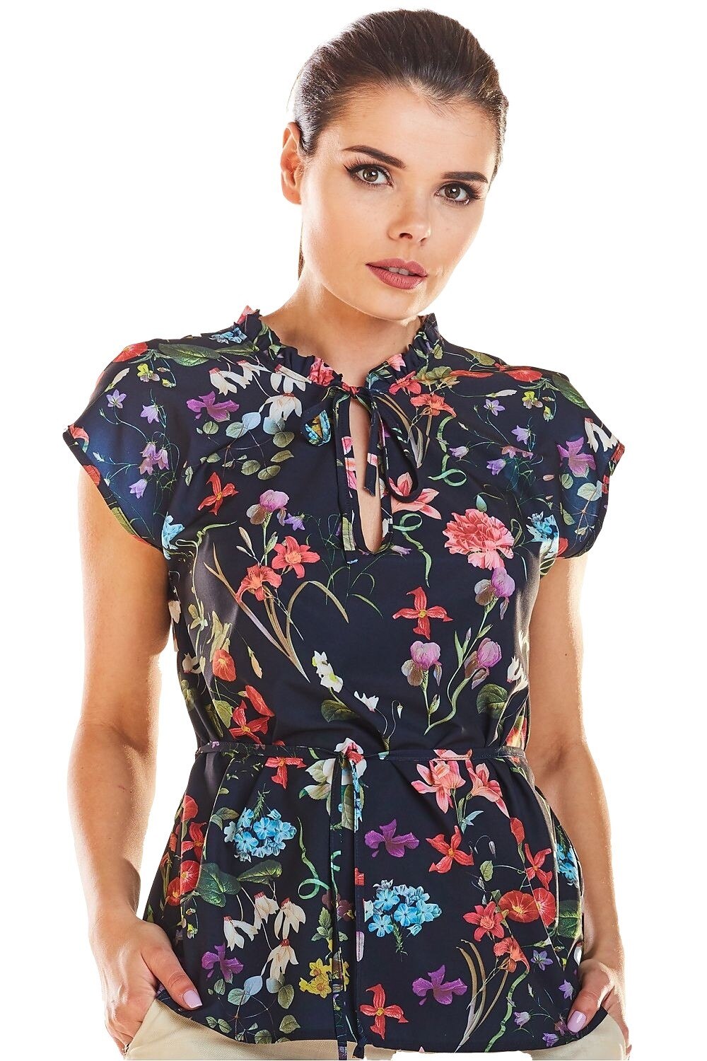 Bluza imprimeu floral Infinite You, Bleumarin