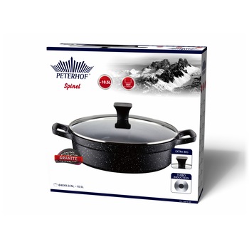 Cratita din Aluminiu Peterhof cu interior Granit,capac sticla, 40 cm,10.5 Litri Cratita din Aluminiu Peterhof cu interior Granit,capac sticla, 40 cm,10.5 Litri