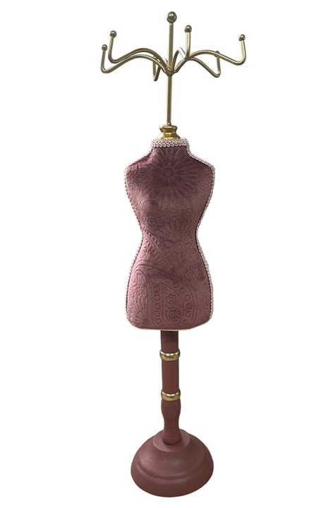 BIBILEL BBL2279 ékszerrendező állvány, manöken típusú, 40 cm, arany/rózsaszín