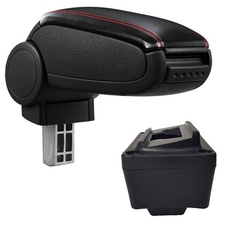 Cotiera Audi A3 8L (09.1996-06.2003) marca aVr - negru piele ecologica cu cusatura rosie Cotiera Audi A3 8L (09.1996-06.2003) marca aVr - negru piele ecologica cu cusatura rosie