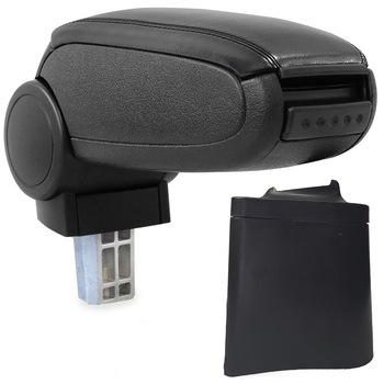 Cotiera Seat Ibiza 3 III 6L (02.2002-11.2009) marca aVr - negru piele ecologica Cotiera Seat Ibiza 3 III 6L (02.2002-11.2009) marca aVr - negru piele ecologica