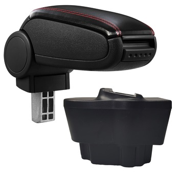 Cotiera Opel Corsa D (07.2006-2014) marca aVr - negru piele ecologica cu cusatura rosie Cotiera Opel Corsa D (07.2006-2014) marca aVr - negru piele ecologica cu cusatura rosie