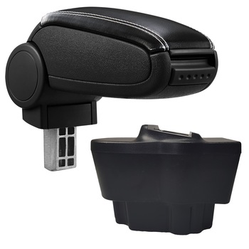 Cotiera Opel Corsa D (07.2006-2014) marca aVr - negru piele ecologica cu cusatura alba Cotiera Opel Corsa D (07.2006-2014) marca aVr - negru piele ecologica cu cusatura alba
