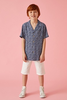 KOTON, Pantaloni scurti de denim lungi pana la genunchi, Alb KOTON, Pantaloni scurti de denim lungi pana la genunchi, Alb