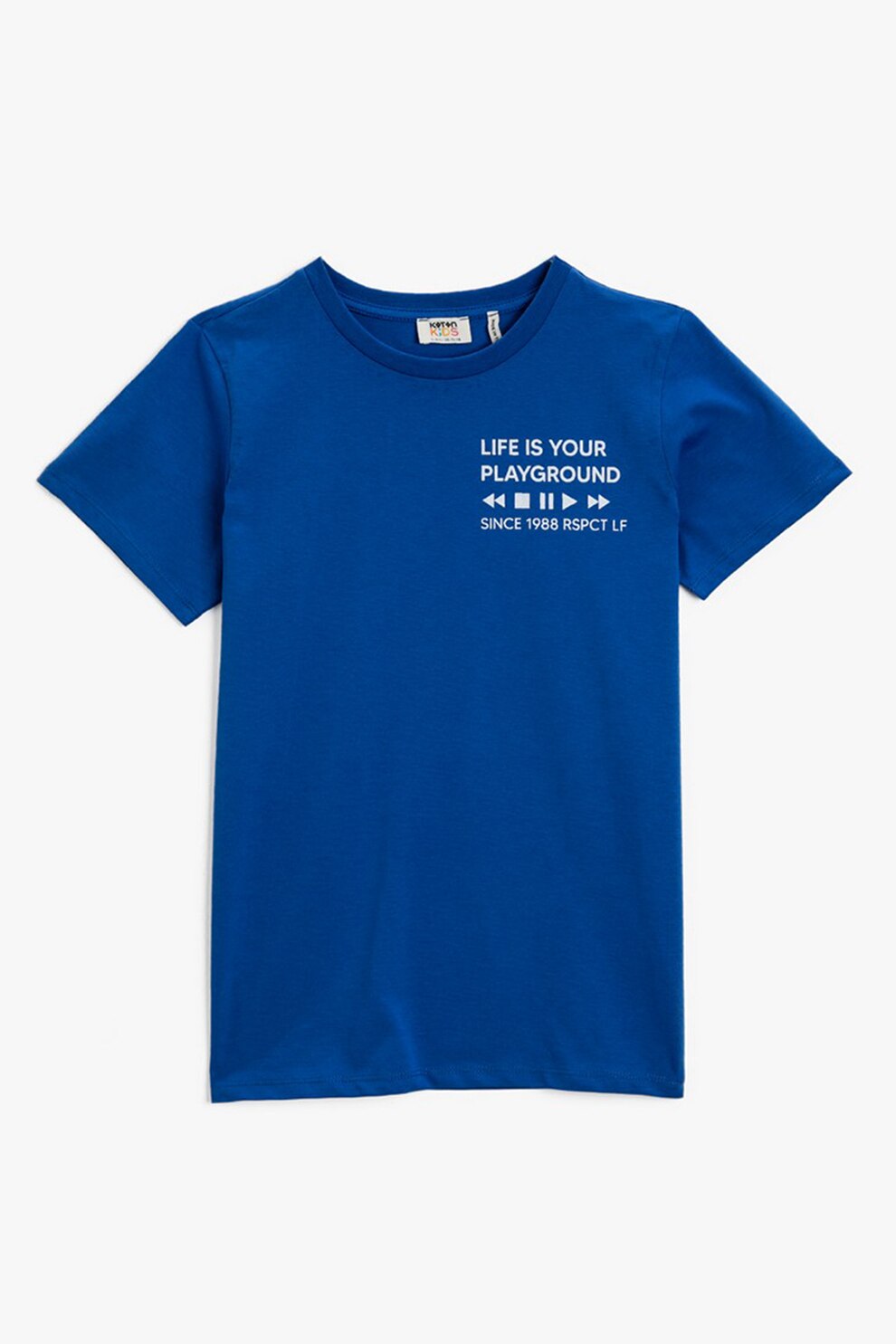 KOTON, Tricou cu detaliu text, Albastru royal/Alb