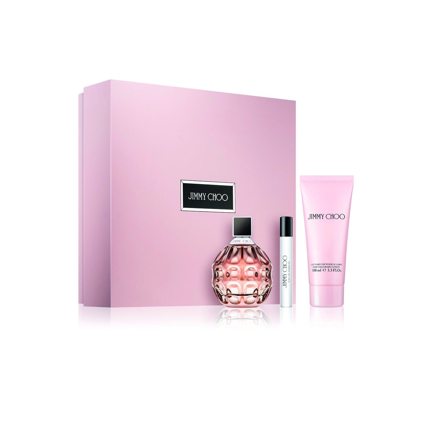 Set Jimmy Choo, Femei, Apa de parfum 100 ml, Lotiune de corp, Miniatura