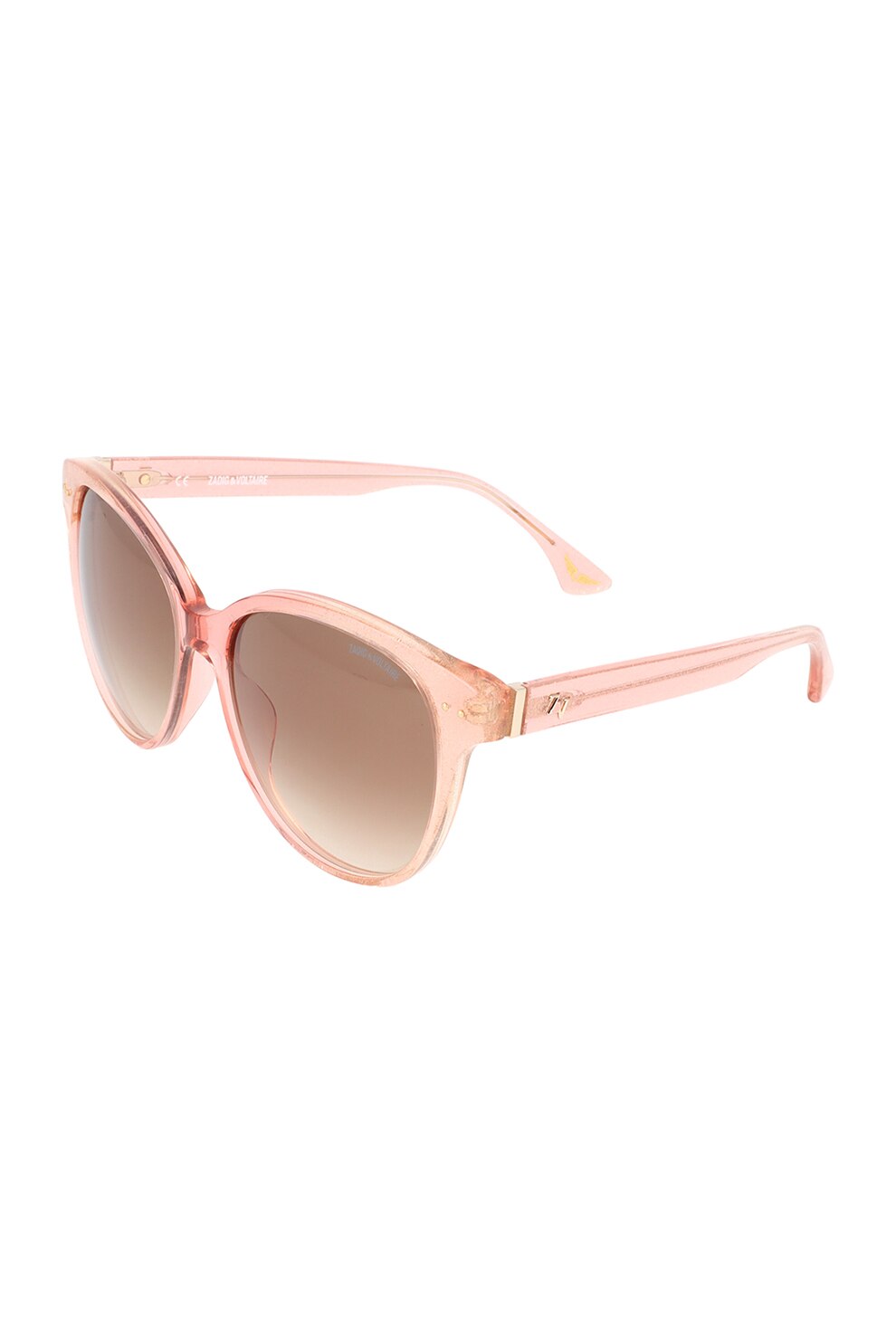 Zadig & voltaire, Ochelari de soare cat-eye cu lentile in degrade, Roz pal, 55-17-140 Standard
