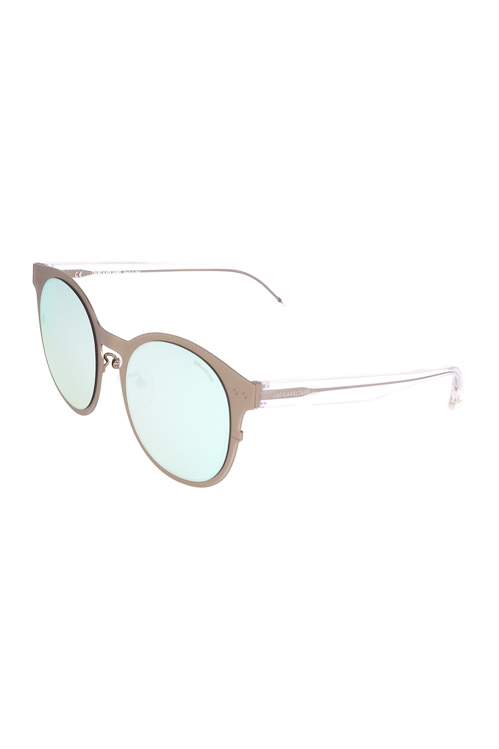 Zadig & voltaire, Ochelari de soare unisex cu lentile oglinda, Crem, 55-21-140 Standard
