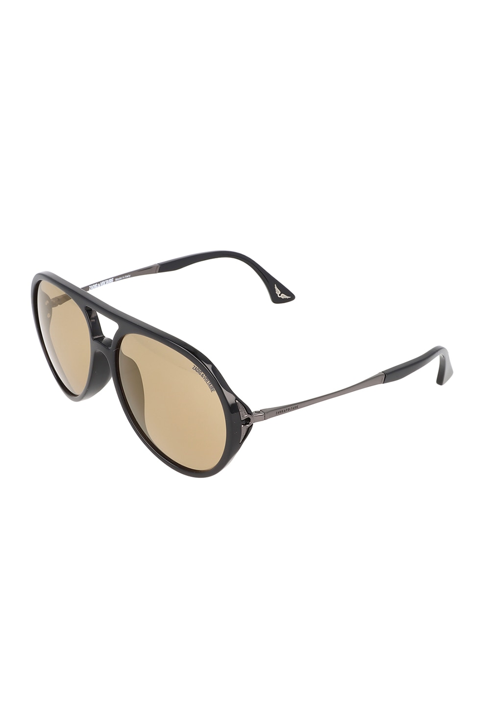 Zadig & voltaire, Ochelari de soare pilot cu lentile uni, Negru, 58-16-145 Standard