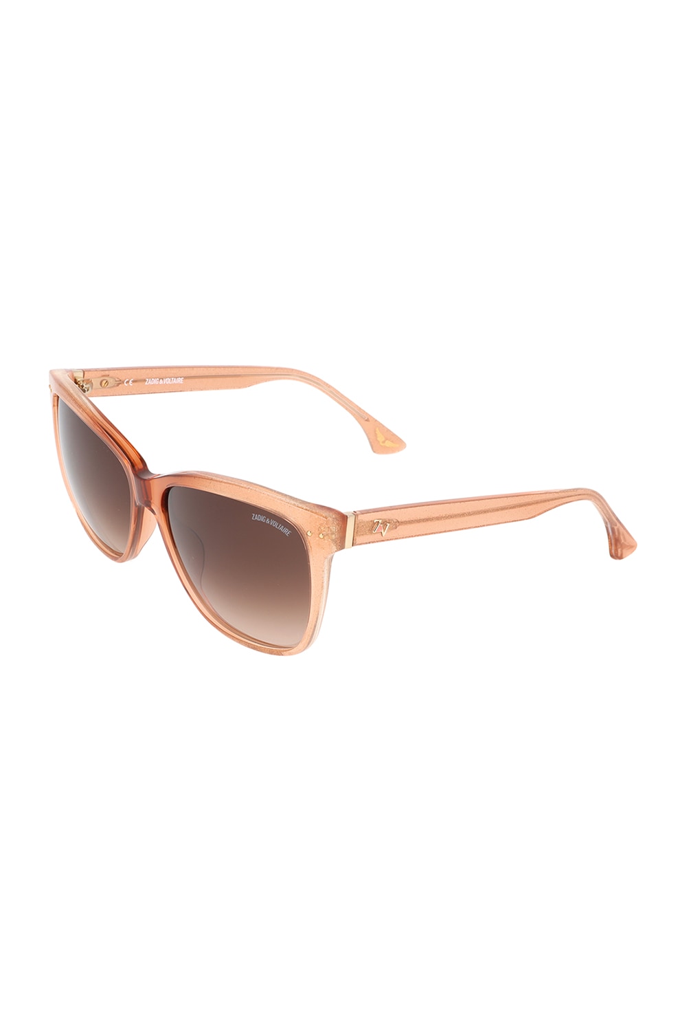 Zadig & voltaire, Ochelari de soare cu rama stralucitoare, Portocaliu deschis, 57-16-140 Standard