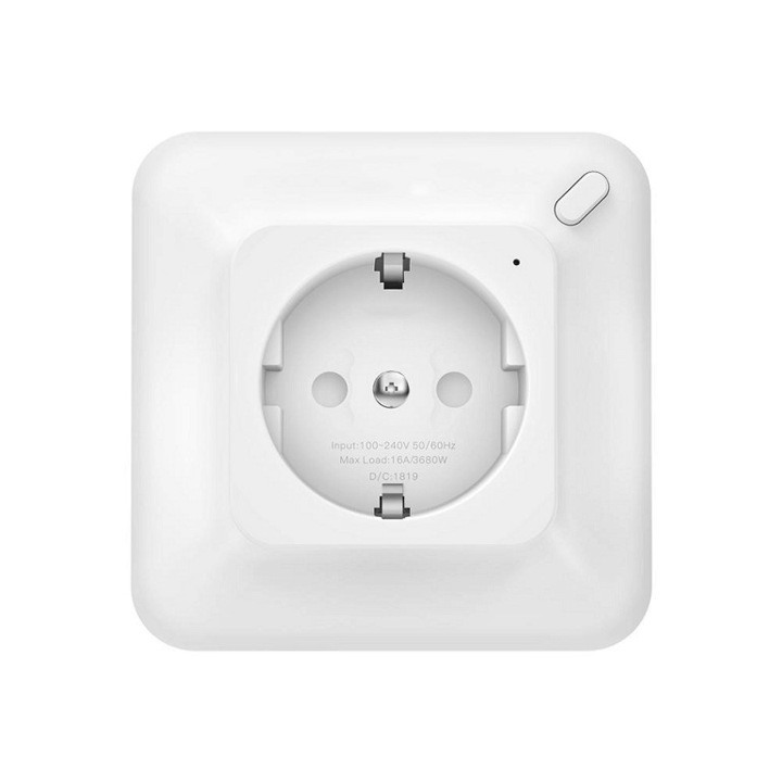 Intelligens áramfelügyeleti aljzat, 16A, WiFi, Fehér