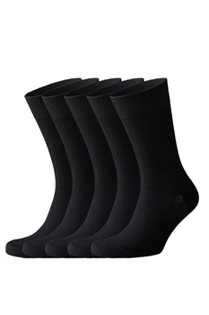 Set 5 perechi sosete lungi, Friends, 6301-01-44, Bumbac/Elastan, Negru, 43-46 EU Set 5 perechi sosete lungi, Friends, 6301-01-44, Bumbac/Elastan, Negru, 43-46 EU