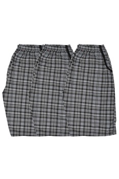 Set trei pantaloni 3/4 SRN big size pentru barbati, imprimeu carouri, Gri Set trei pantaloni 3/4 SRN big size pentru barbati, imprimeu carouri, Gri
