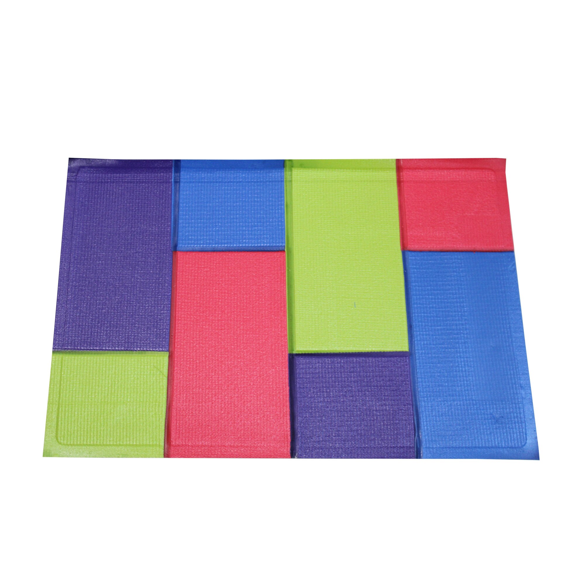 Covoras baie, tip antialunecare, 60x40cm, gramaj 200g, poliester, tip multicolor, model geometric