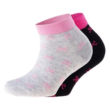 Set 2 perechi sosete Fete, Friends, 9309, Pe glezna, Fundite, Bumbac/Elastan, Gri/Negru Set 2 perechi sosete Fete, Friends, 9309, Pe glezna, Fundite, Bumbac/Elastan, Gri/Negru