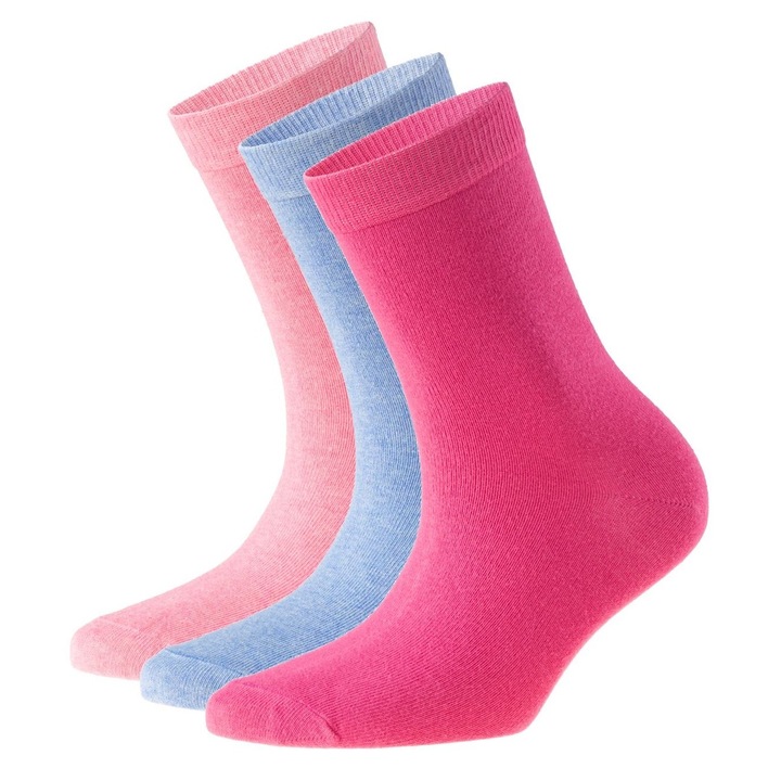 Комплект от 3 чифта чорапи Girls, Sunny Side, 9401, Дълги, Памук/Еластан, Синьо/Розово