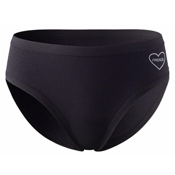 Chilotei Fete, Friends, 4262, Logo, Bumbac, Negru Chilotei Fete, Friends, 4262, Logo, Bumbac, Negru