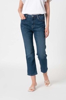 Pepe Jeans London, Blugi slim fit 3/4 cu talie inalta Dion, Bleumarin, 30 Pepe Jeans London, Blugi slim fit 3/4 cu talie inalta Dion, Bleumarin, 30