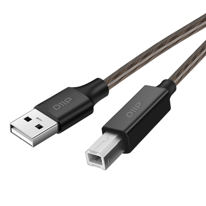 OEM USB A – USB B nyomtatókábel, kompatibilis Epson, Canon nyomtatókkal, fekete