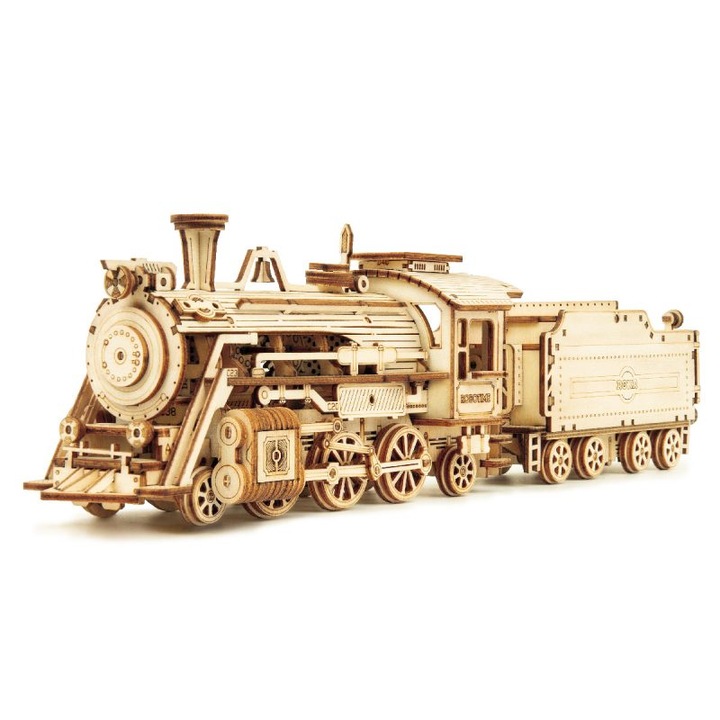 3D пъзел ROKR, Prime Steam Express, механичен, дърво, 308 части