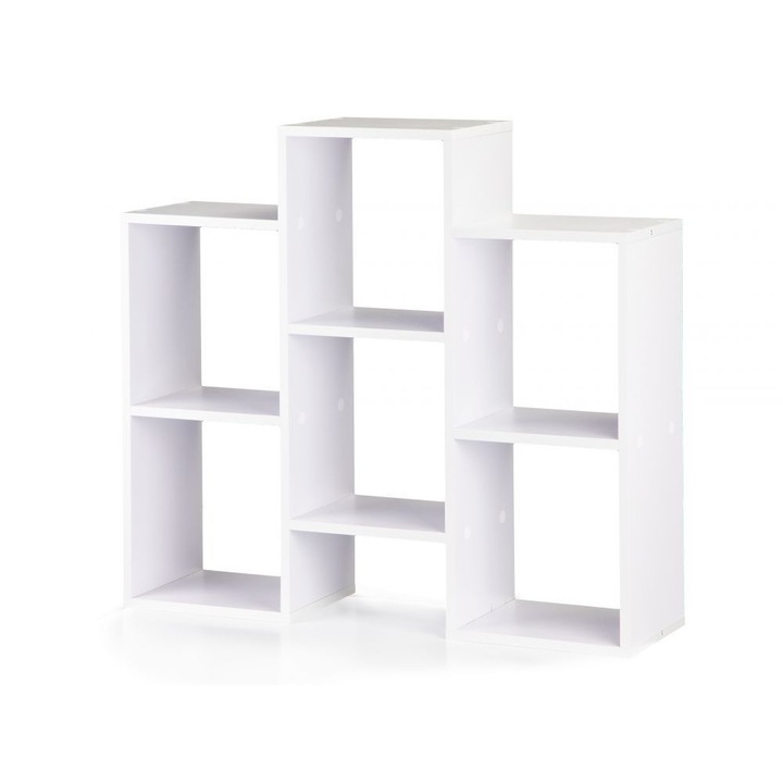 Palmonix könyvtár, polctípus, modern, multifunkcionális, 6 rekeszes, 85x76x22cm, fehér