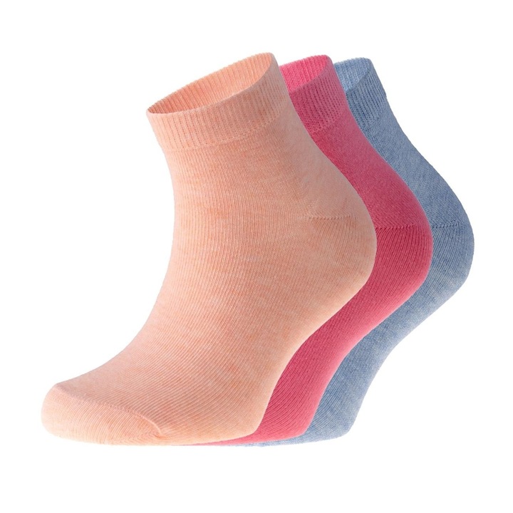 Комплект 3 чифта чорапи Girls, Sunny Side, 9463, На глезена, Памук/Еластан, Праскова/Розово/Синьо